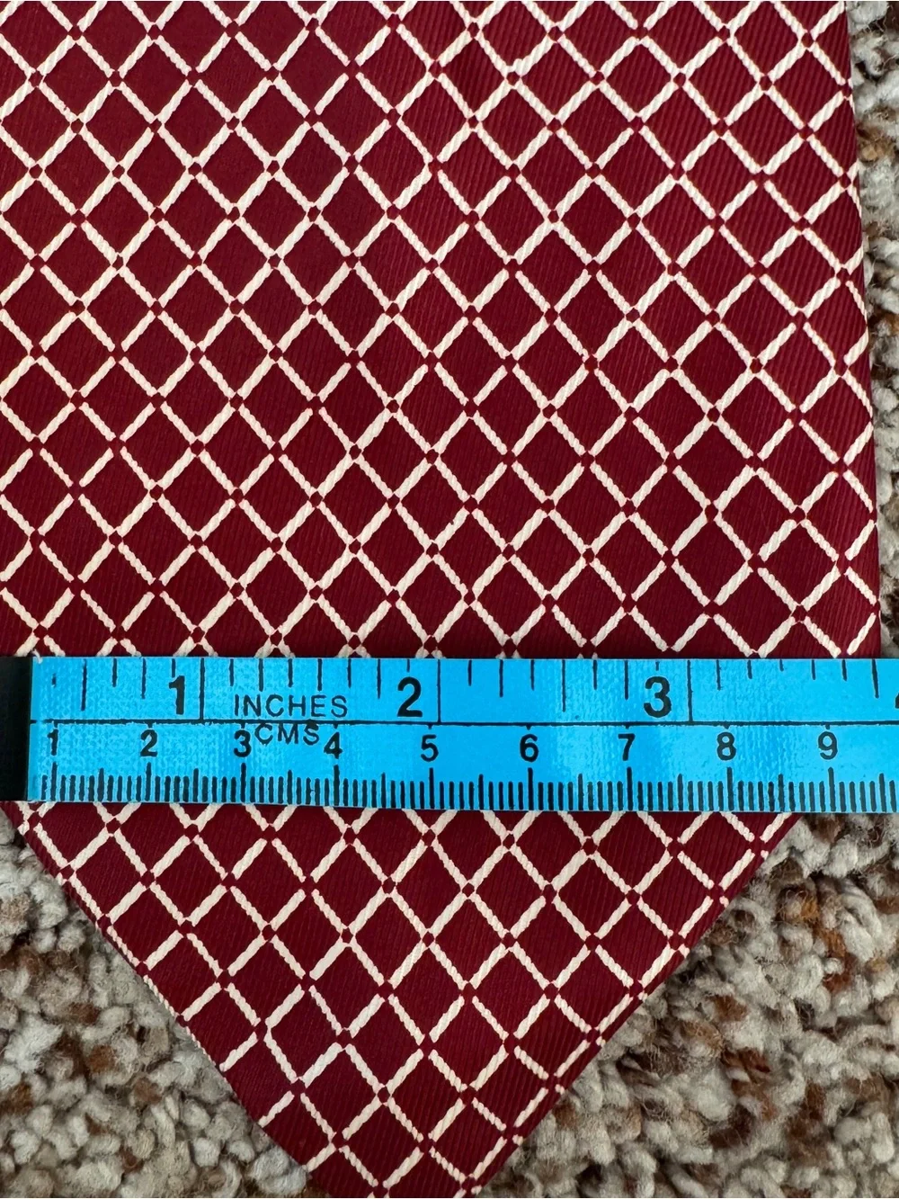 Vintage Arco Cravats Burgundy Geometric Necktie Mid Century Niagara Falls 1950s